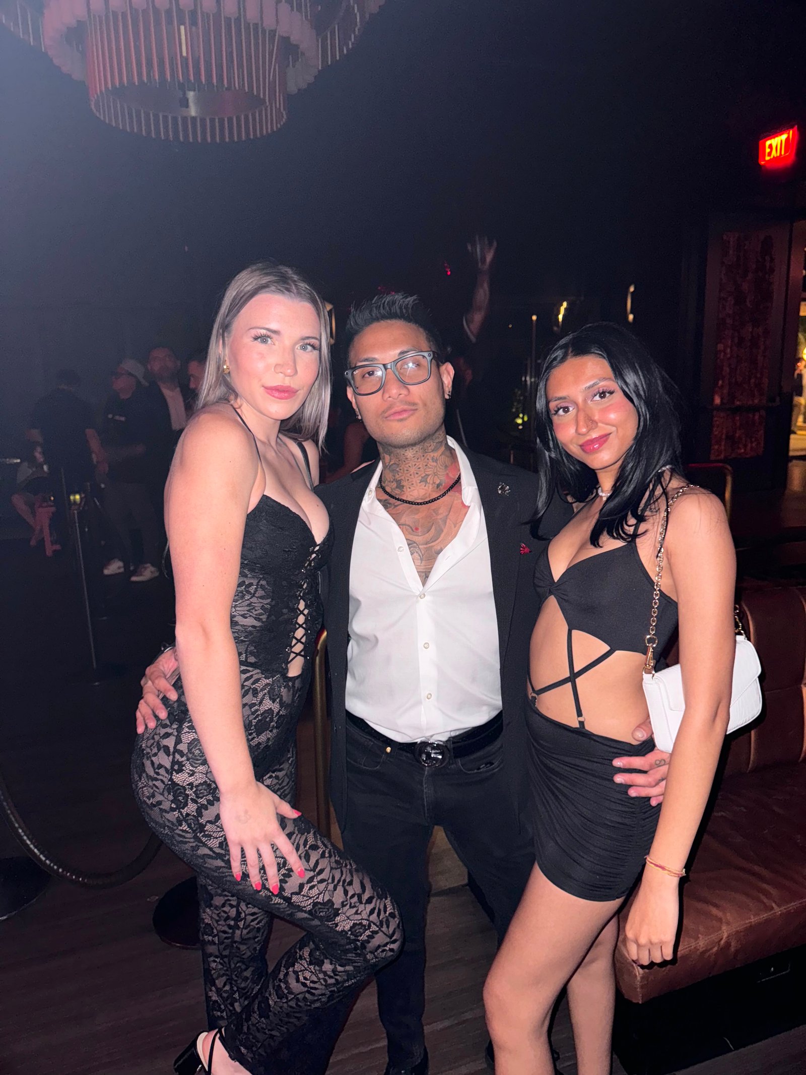 Eros out at a lounge with friends