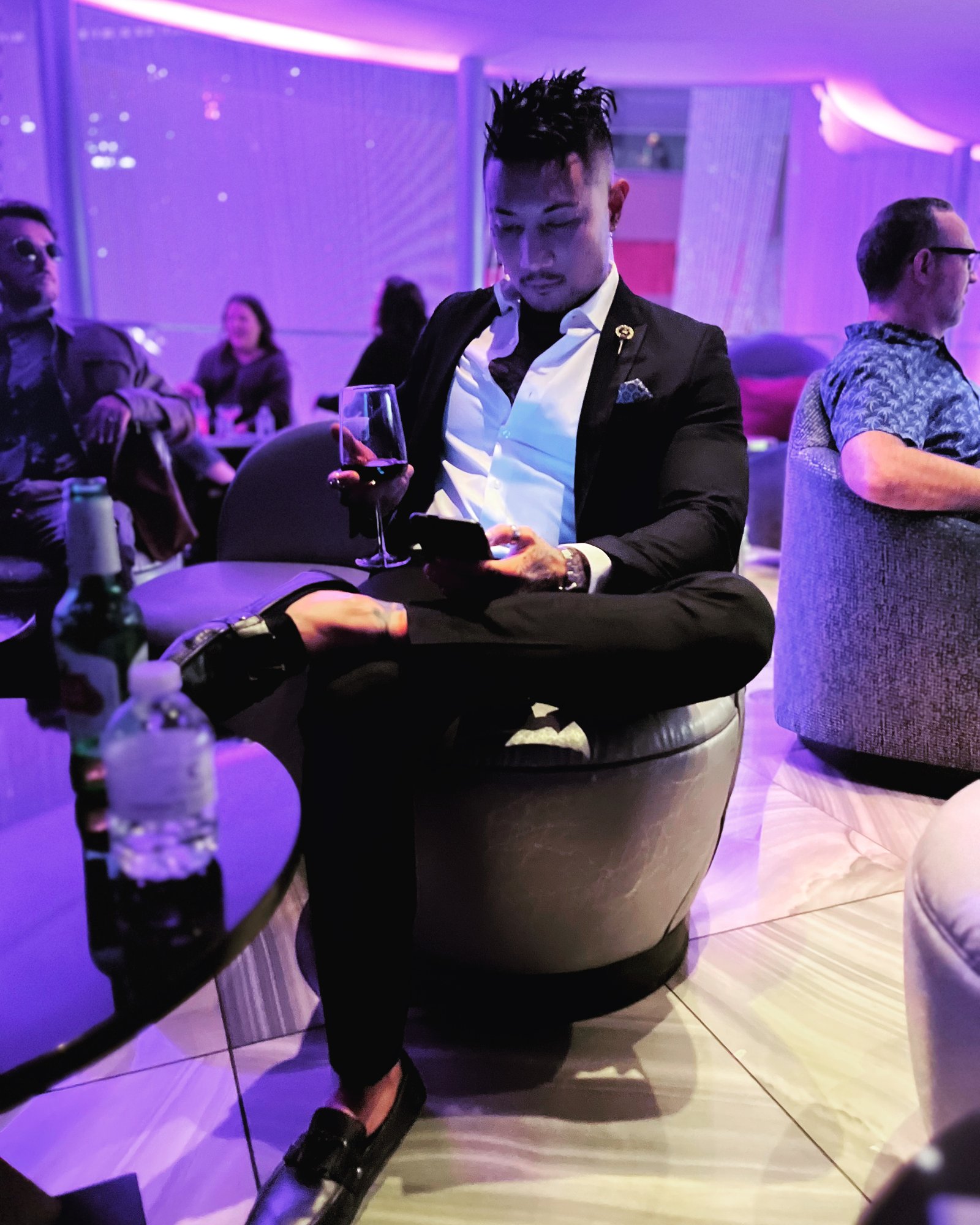 Eros, founder of Eros Inner Circle, at an upscale lounge in Las Vegas